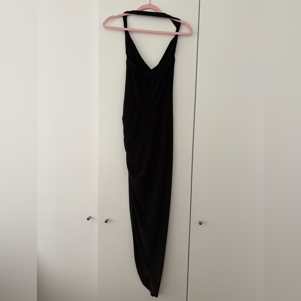 Norma Kamali Cayla Side Drape Gown in Black - Picture 9 of 10